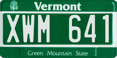 VT license plate XWM641