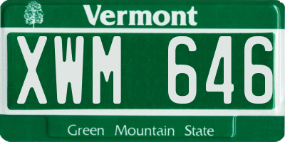 VT license plate XWM646