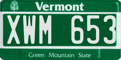 VT license plate XWM653