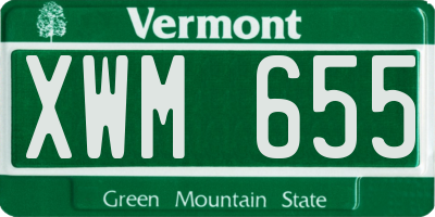 VT license plate XWM655