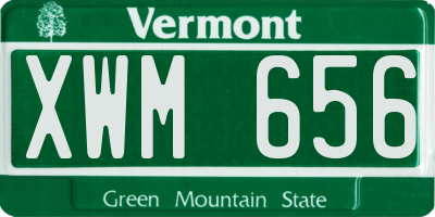 VT license plate XWM656