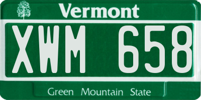 VT license plate XWM658