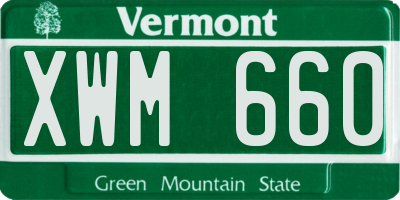 VT license plate XWM660