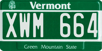 VT license plate XWM664