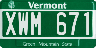 VT license plate XWM671
