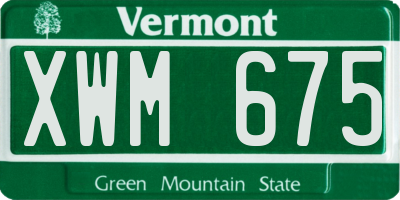 VT license plate XWM675
