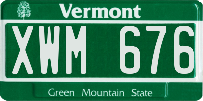 VT license plate XWM676