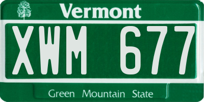 VT license plate XWM677