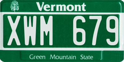VT license plate XWM679