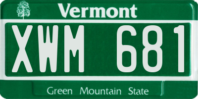 VT license plate XWM681