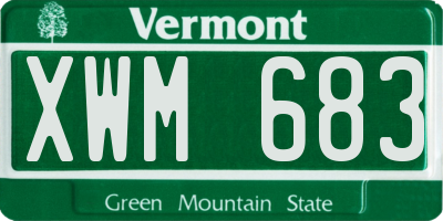 VT license plate XWM683
