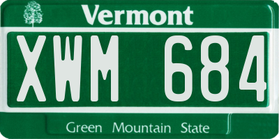 VT license plate XWM684