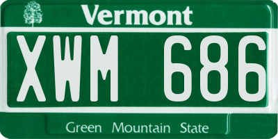 VT license plate XWM686