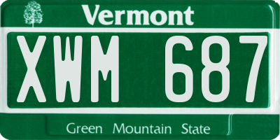 VT license plate XWM687