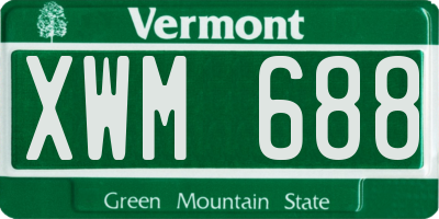 VT license plate XWM688