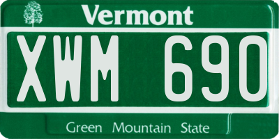 VT license plate XWM690