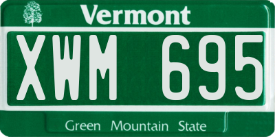 VT license plate XWM695