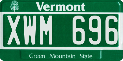 VT license plate XWM696