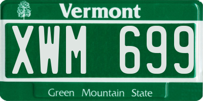 VT license plate XWM699