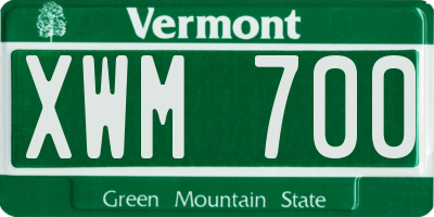 VT license plate XWM700