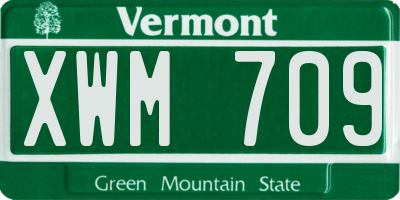 VT license plate XWM709