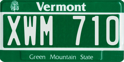 VT license plate XWM710
