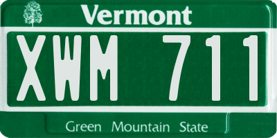 VT license plate XWM711