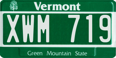 VT license plate XWM719