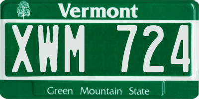 VT license plate XWM724