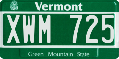 VT license plate XWM725