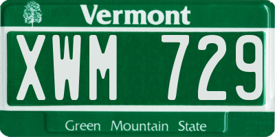VT license plate XWM729