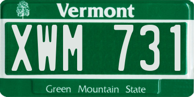 VT license plate XWM731