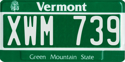 VT license plate XWM739