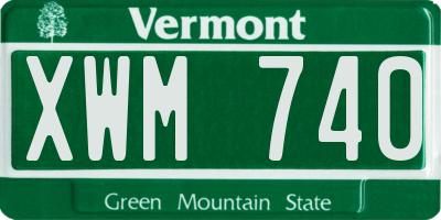 VT license plate XWM740