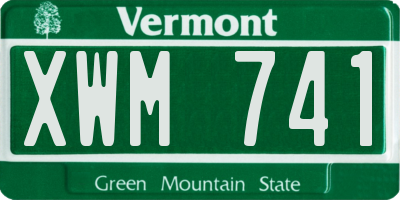 VT license plate XWM741