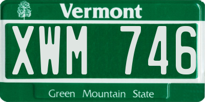VT license plate XWM746