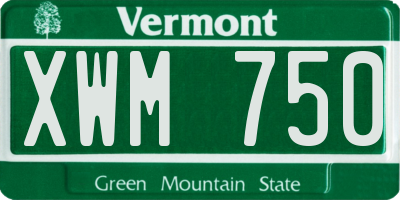 VT license plate XWM750