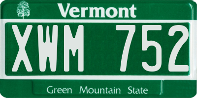 VT license plate XWM752