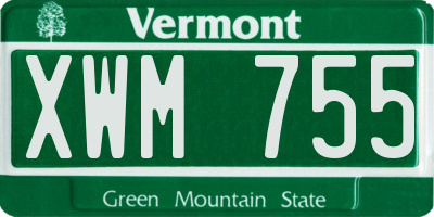 VT license plate XWM755