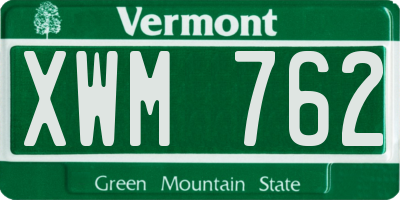 VT license plate XWM762