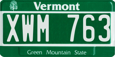 VT license plate XWM763