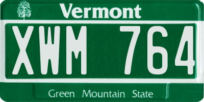VT license plate XWM764