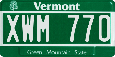 VT license plate XWM770