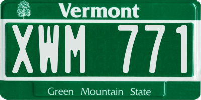 VT license plate XWM771
