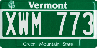 VT license plate XWM773