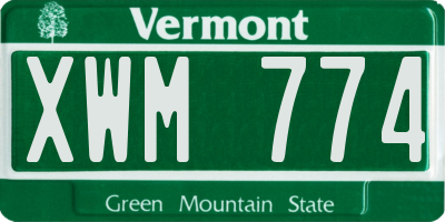 VT license plate XWM774