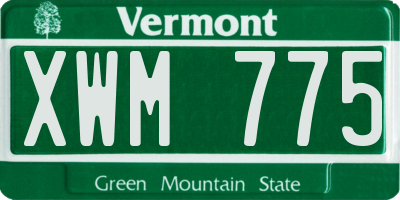 VT license plate XWM775