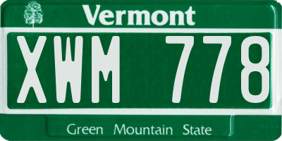 VT license plate XWM778