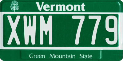 VT license plate XWM779