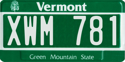 VT license plate XWM781